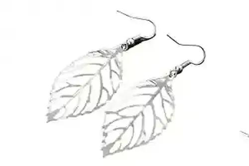 Leaf Shaped Silver Plated Earring