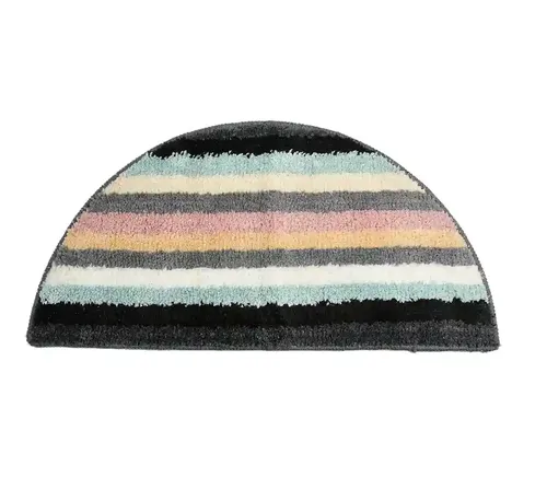 Jaaki Home Microfiber Semi Circle Striped Bath Mat for Bathroom Anti Slip