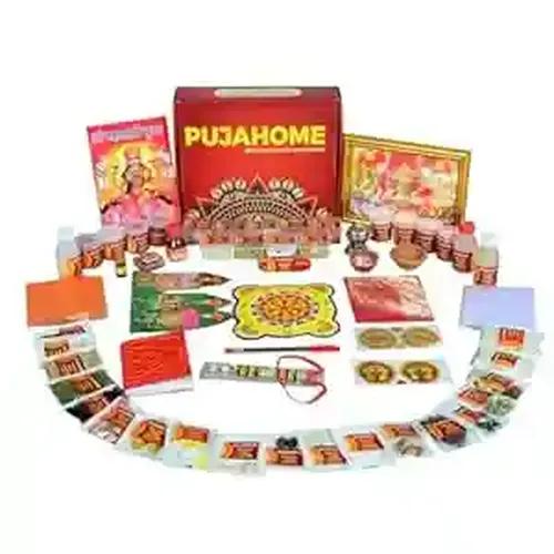 Pujahome Diwali Puja Samagri Kit for Mahalakshmi Pujan/Diwali Puja Kit/Diwali Pooja Samagri Kit (57+ Items) with Detailed Puja Vidhi