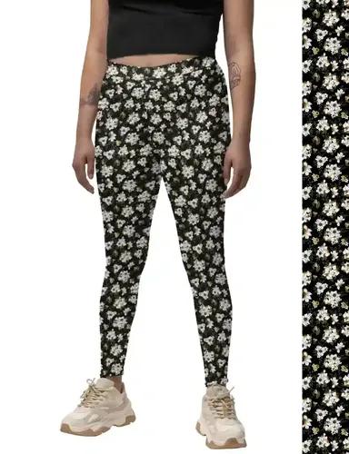 Flower Kissed - Printed Athleisure leggings for women with side pocket attached