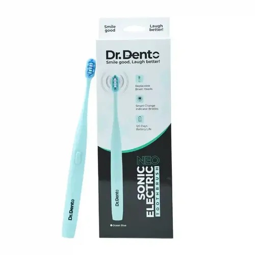 Dr.Dento Neo Sonic Electric Toothbrush | Soft Dupont Bristles | Sonic Vibrations | Unisex Adults | 2 Brush Heads & 1 Cover | 120 Days Battery Life | Eco-Friendly & Ergonomic Design