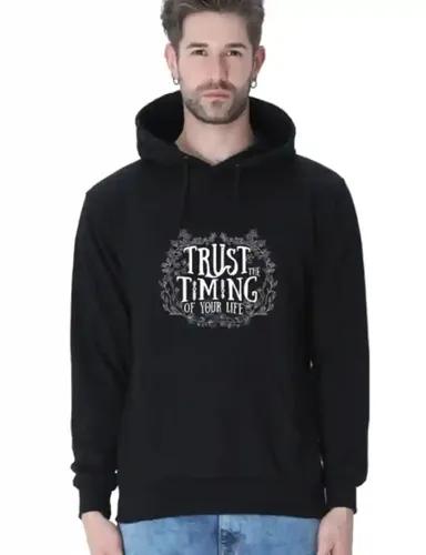 Trust the timing of your life - Unisex hooded sweatshirt - hoodie - Black