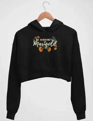 Be someone's Marigold - Women's crop hoodie - Black