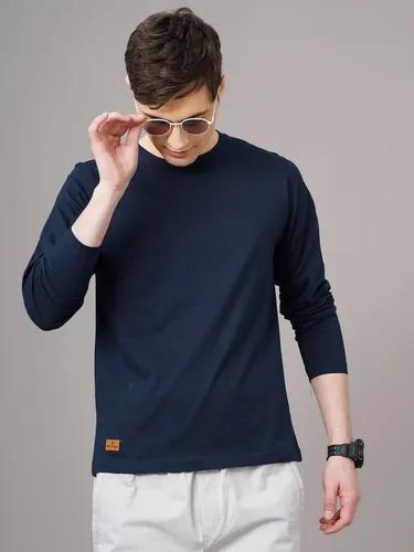 Navy Solid Full Sleeve T-Shirt