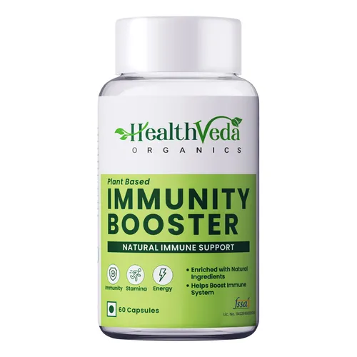 Health Veda Organics Natural Immunity Booster Capsules for Men & Women I Immunity blend of Amla, Giloy, Tulsi, Neem & Ashwagandha I 60 Veg Capsules I Improves Immunity to Fights Bacteria & Viruses