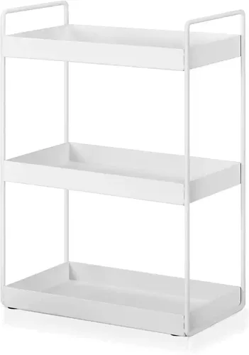 ORGANIZEMEE Kitchen Steel Rack Organizer Essentials Space Saving Organizer For Spice, Multi Purpose 3 Tier Storage (White)