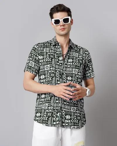 Green Aztec Rayon Shirt