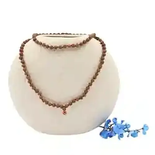 Sharvv 6 mm tested mala Rudraksha Beads Ornament Rosary Japa Mala Beads Necklace Puja | Prayer Beads | Meditation Beads