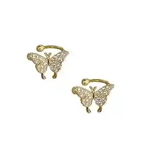 Butterfly Clip On Silver Plated Earring Set