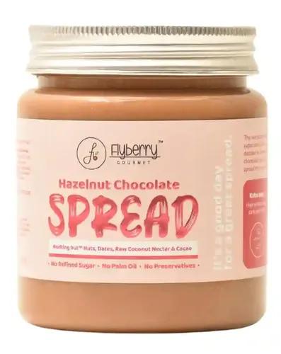 Flyberry Gourmet Hazelnut Chocolate Spread | 34% Hazelnut & 23% Almond | No Palm Oil & Refined Sugar | 100% Natural Ingredients | No Added Preservatives | Easy To Spread on Bread, Paratha