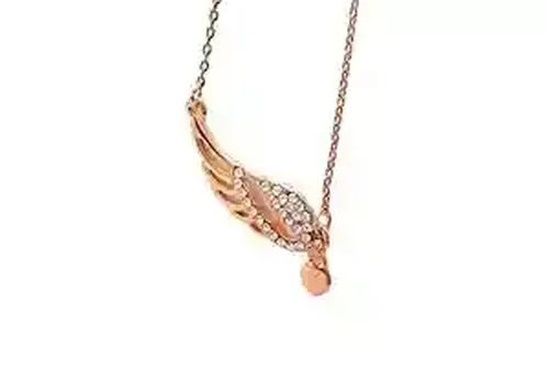 Wings Shaped Design with Heart Gold Plated Necpiece