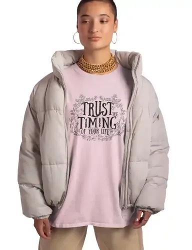 Trust the timing of your life - Unisex Oversized T-shirt - Light Baby Pink