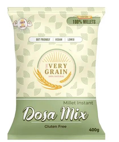 The Very Grain Millet Dosa Instant Mix | Fiber Rich Low GI Ready to Cook Healthy Breakfast | Gluten Free Contains Kodo Millet, Foxtail, Millet, Finger Millet, Diabetic Friendly