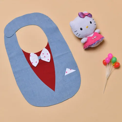 Cotton Bibs - Grey & Red
