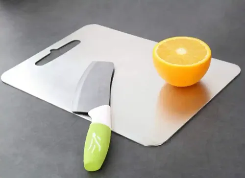 ORGANIZEMEE Stainless Steel Chopping Vegetable Kitchen Cutting Board Pad Can Be Used Any Knife Suitable Kitchen Of Two (Medium 317 Mm X 208 Mm)