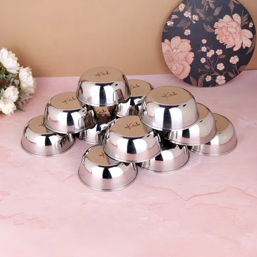 InKitch Stainless Steel Heavy Gauge Solid Bowl/Wati/Katori/Bowl Shape with Mirror Finish/Versatile Serving Solution/Dining Essential/Durable Kitchware