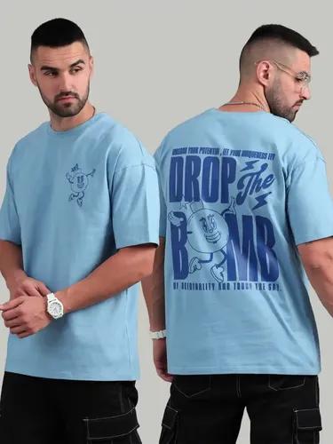 Blue Drop the Bomb Oversized T-Shirt