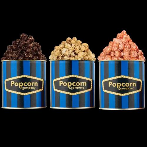 Popcorn & Company Caramel Crisp, Crunchy Lichi & Choco Caramel Popcorn Regular Tin - 390 Gm