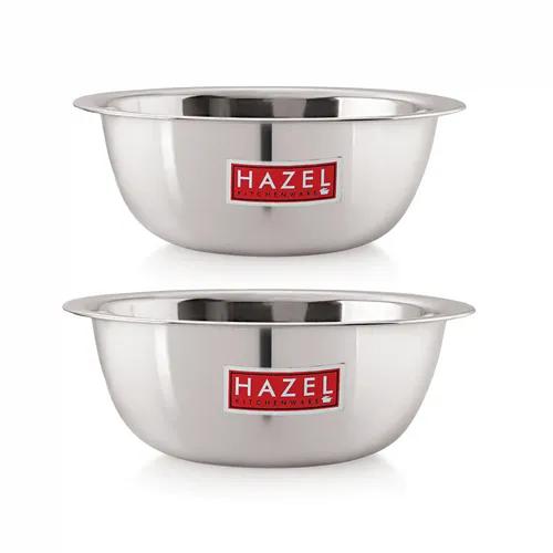 HAZEL Stainless Steel Mixing Bowl | Mixing Bowl for Cake Batter | Kitchen and Baking Accessories Items