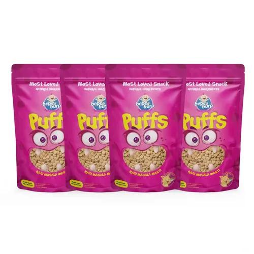 BE'BE' BURP Healthy Puff Snacks | Ragi Masala Masti | Baked Puffs, Not Fried, Protein Snacks | No Maida & Gluten-Free | Travel-Friendly | 35gms Each (Pack of 4)