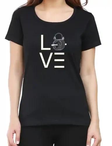 Love workout - Women's regular fit Black t-shirt