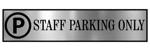 Gugan's Parking Signs with Self Adhesive Signboard Signage for Office, Hospitals, Colleges, Supermarket | Laser Engraved Acrylic Sheet - Staff Parking Only