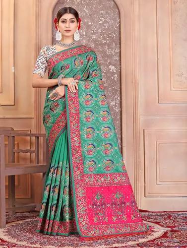 Embroidered Gharchola Silk Saree