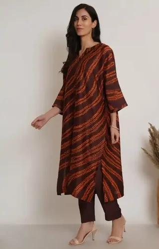 Brown Shibori Tie & Dye Kaftan