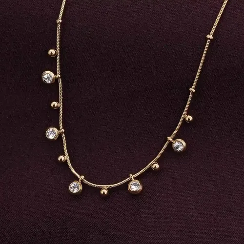 Palmonas Shimmering Diamond Chain Necklace For Womens - Waterproof & Anti-Tarnish