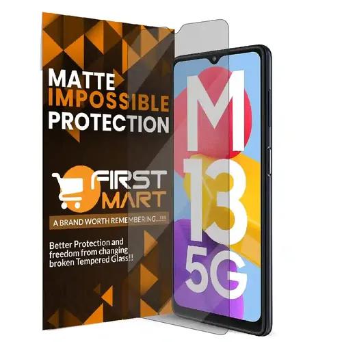 FIRST MART Matte Screen Protector for Samsung Galaxy M13 5G, Samsung F13 5G and Samsung M13 4G (6.5 Inch) Crystal Clear Impossible Fiber Case Friendly Protection & Installation Kit| Matte Fiber