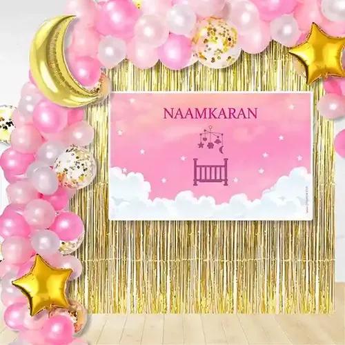 Untumble Naming Ceremony Backdrop Banner Kit - Pack Of 66 Pcs