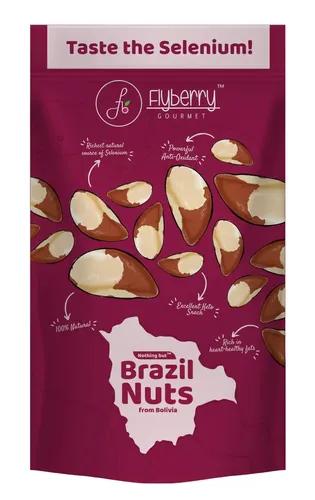 Flyberry Gourmet Premium Jumbo Brazil Nuts| 100% Natural | Imported from Bolivia | Rich in Selenium & Iron | Best for Cholesterol