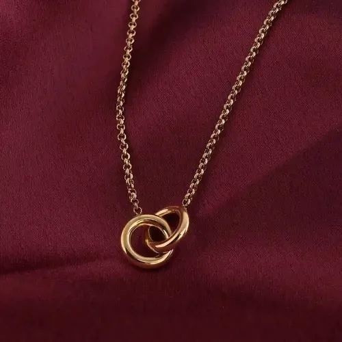 Palmonas 18K  Gold Plated Interlock Gold Chain Necklace For Womens Waterproof & Anti-Tarnish