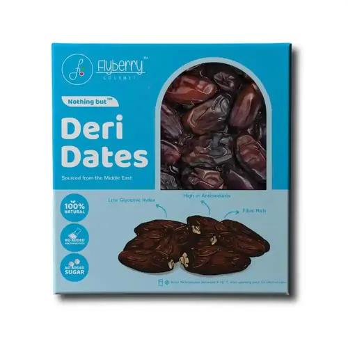 Flyberry Gourmet Deri Dates (Khajoor/Khajur) | 100% Natural | Rich in Calcium, Iron and Potassium | Instant Energy