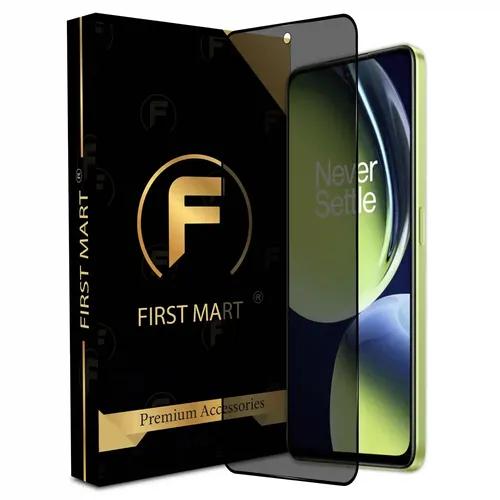 FIRST MART Privacy Tempered Glass For Oneplus Nord CE 3 Lite 5G / Realme Narzo N55 5G (6.72 Inch) Edge To Edge Case Friendly Screen Protector With Easy Installation Kit|Black