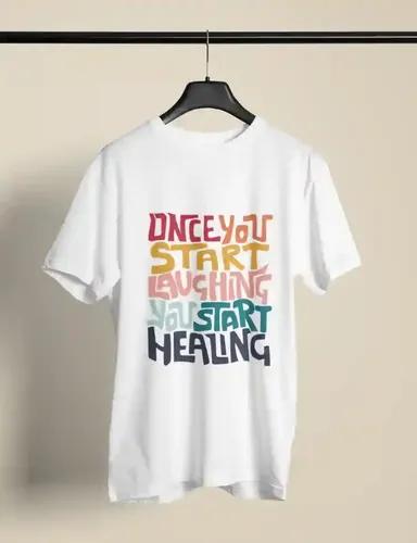 LAUGHTER HEALS - UNISEX WHITE OVERSIZED T-SHIRT