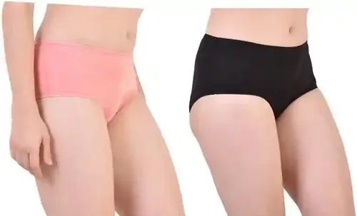 Bamboo Fabric Hipster Panty Peach & Black - Pack Of 2