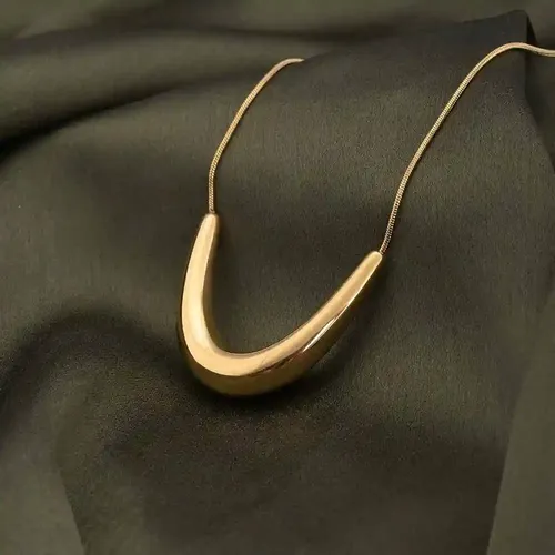 Palmonas 18K  Gold Plated Golden Boomerang Necklace For Womens Waterproof & Anti-Tarnish
