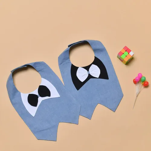 Cotton Bibs - Grey & White
