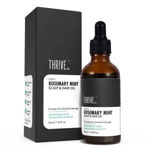 ThriveCo 2-in-1 Rosemary Mint Scalp & Hair Oil for Hair Growth & Strength | Controls Hair Fall, Promotes Scalp Health | Suitable for Daily Use, Men & Women | 50 ml