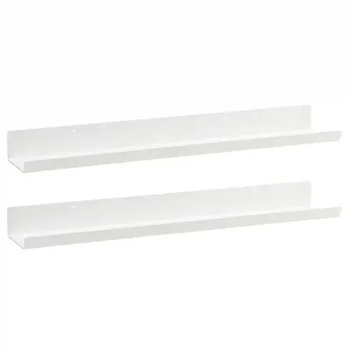 ORGANIZEMEE Metal Floating Wall Shelf Rack,For Decoration Of Wall Living Room, Bedroom & Kitchen,Rack For Showpieces,Study Books Mounting & Organizing Display Decorative Items[63Cmx13.8Cm] White,Qty:2