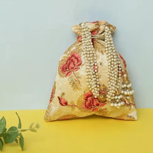 Evening Potli Bag For Women - Light Gold