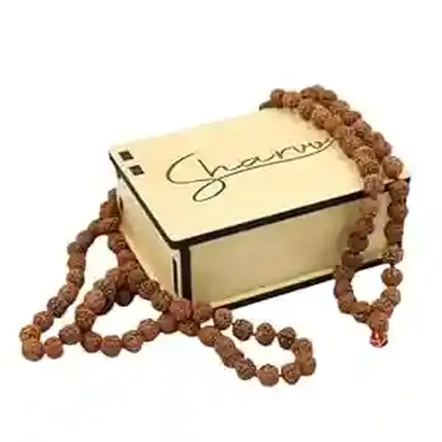 Sharvv 7 mm tested mala Rudraksha Beads Ornament Rosary Japa Mala Beads Necklace Puja | Prayer Beads | Meditation Beads