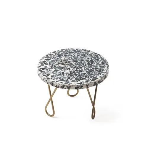 CASA DECOR Rainbow Speckled Resin & Metal Pizza Cake Stand Pack of 1 (Multi, Diameter-8 Inch)