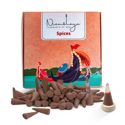 Nirmalaya Spices Incense Cones | Incense Cones for Pooja Recycled Flowers | Organic Dhoop Cones (40 Units) - Pack of 2