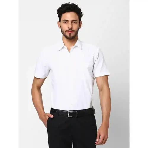 Indivisual Men's Solid Bright White Shirt