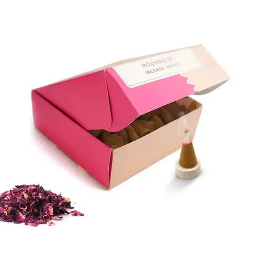 Nirmalaya 100% Natural Rooh Rose Incense Cones (Dhoop) | Incense cones (40 Units) | Dhoop cones for pooja | incense cones for fragrance - Pack of 2