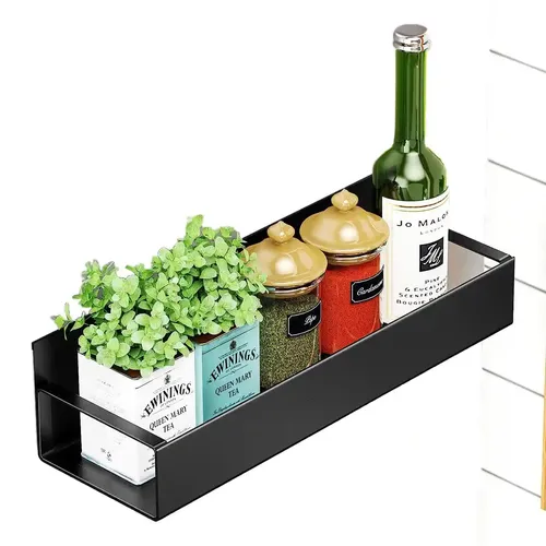 ORGANIZEMEE Magnetic Spice Rack & Kitchen Organizer - Maximize Space, Declutter Counters | Fridge, Washing Machine Storage | Magnetic Shelf Organizer For Spices, Utensils
