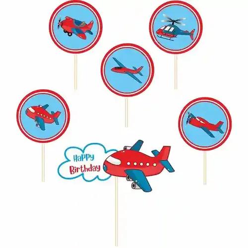 Untumble Aeroplane Theme Cupcake Topper