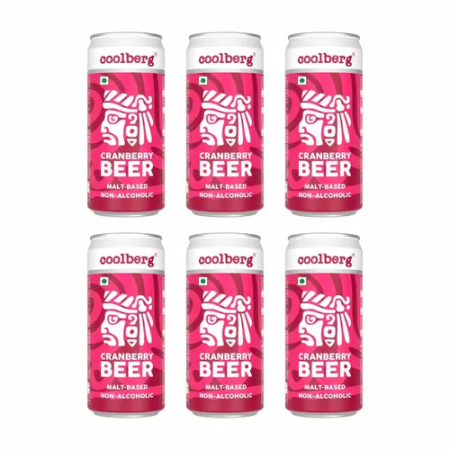 Coolberg Cranberry Non Alcoholic Beer 300ml CANs - Pack of 6 (300ml x 6)